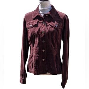 Liz Claiborne Crazy Horse Brown Corduroy Shacket Barn Jacket  M